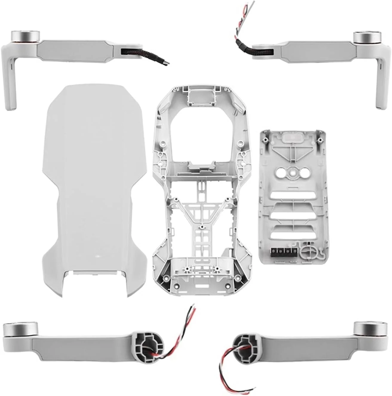 کیت تعمیر و جایگزینی بدنه بازوی موتور پهپاد 7 در 1 شامل فریم میانی، بالا، پایین، چپ و راست، مناسب برای Mavic و MINI، 2 بازوی جایگزین برای پهپاد FPV