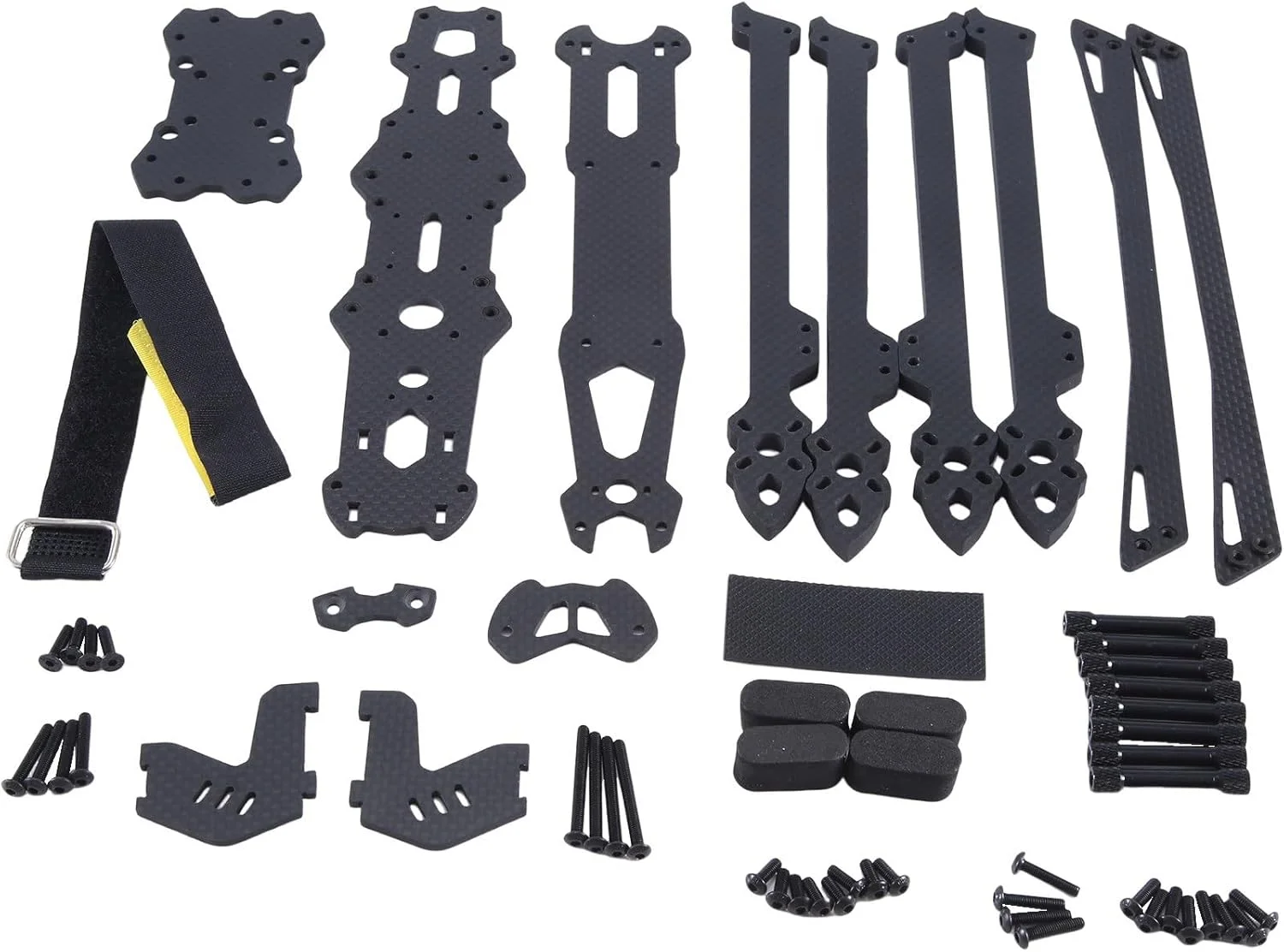 فریم فیبر کربنی 3K مدل MARK4 V2 سایز 9 اینچ با فاصله بین دو محور 387 میلی‌متر، مناسب برای پهپاد مسابقه‌ای FPV فری‌استایل RC (مدل B)، استفاده آسان