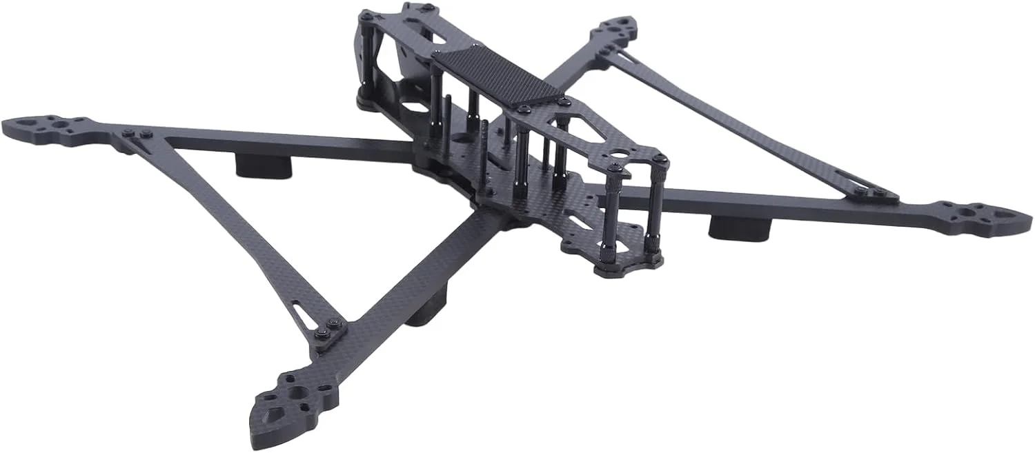 فریم فیبر کربنی 3K مدل MARK4 V2 سایز 9 اینچ با فاصله بین دو محور 387 میلی‌متر، مناسب برای پهپاد مسابقه‌ای FPV فری‌استایل RC (مدل B)، استفاده آسان