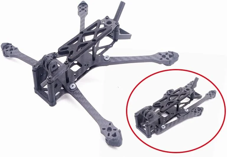 کیت فریم کوادکوپتر مینی YoungRC 4 اینچی FPV مدل Ran'4 با فیبر کربنی 185 میلی‌متری و بازوهای 4 میلی‌متری برای کوادکوپتر مینی FPV