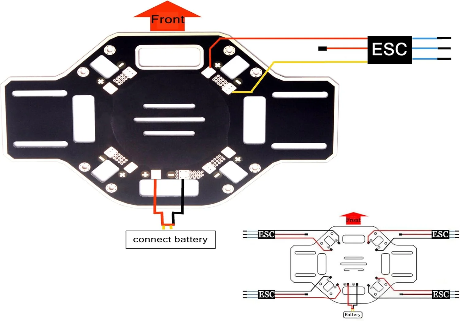 کیت قاب کوادکوپتر F450 YoungRC، بدنه هوایی 4 محوره 450 میلی‌متری به همراه پایه فرود