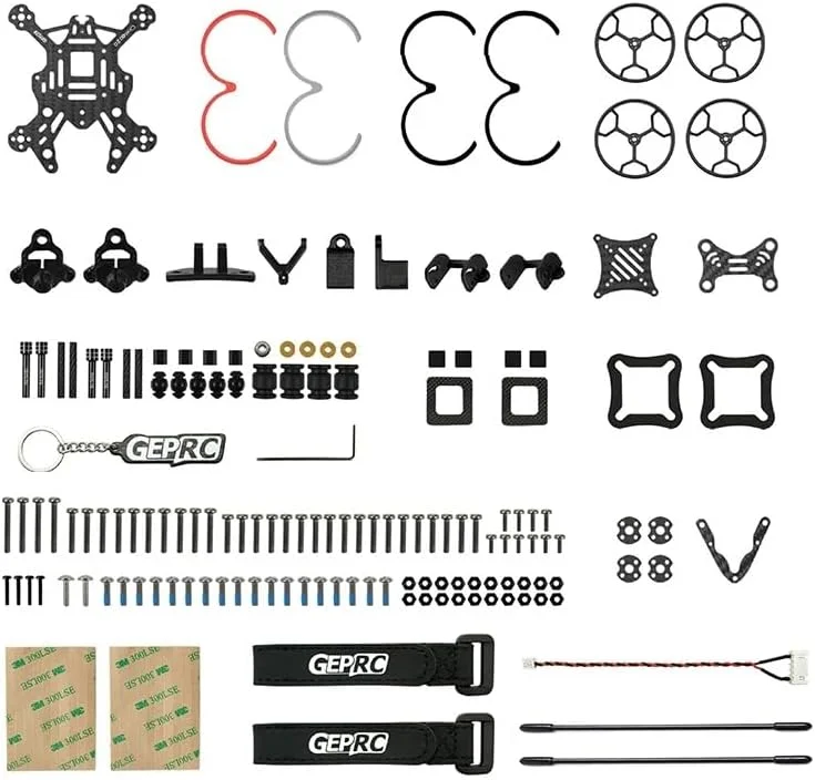 کیت فریم فیبر کربنی GEP-CL20 CineLog 20، فاصله بین دو موتور 100 میلی‌متر، 2 اینچی، به همراه محافظ پروانه برای کوادکوپترهای صحنه داخلی (1 عدد GEP-CL20)