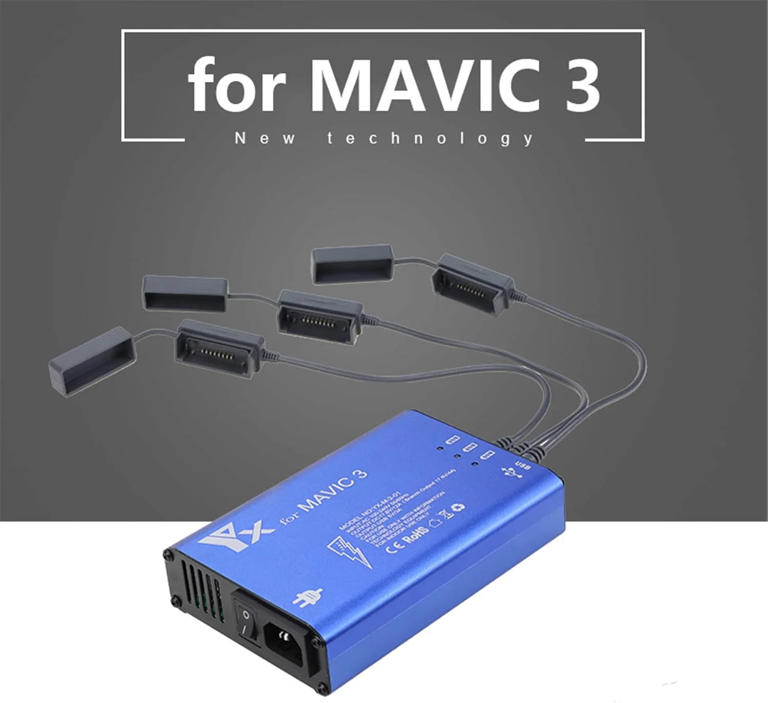 هاب شارژر هوشمند 5 در 1 برای باتری یا ریموت کنترل پهپاد DJI MAVIC 3