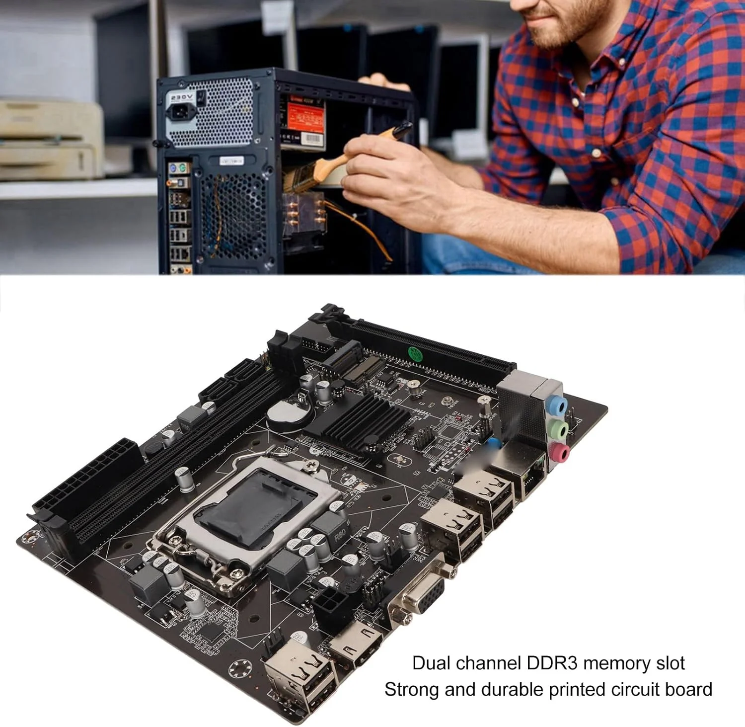 مادربرد LGA 1155 با کانال DDR3، 6 پورت USB2.0، خروجی HD، Mini ITX برای کامپیوتر