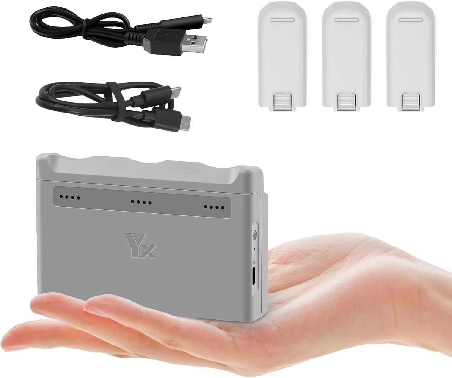 شارژر سریع قابل حمل برای DJI NEO، شارژر سه گانه باتری، ورودی PD65W+، نشانگر حالت ذخیره سازی و کامل، تطبیق هوشمند بهینه سازی شارژ برای لوازم جانبی DJI NEO، همراه با 2 کابل