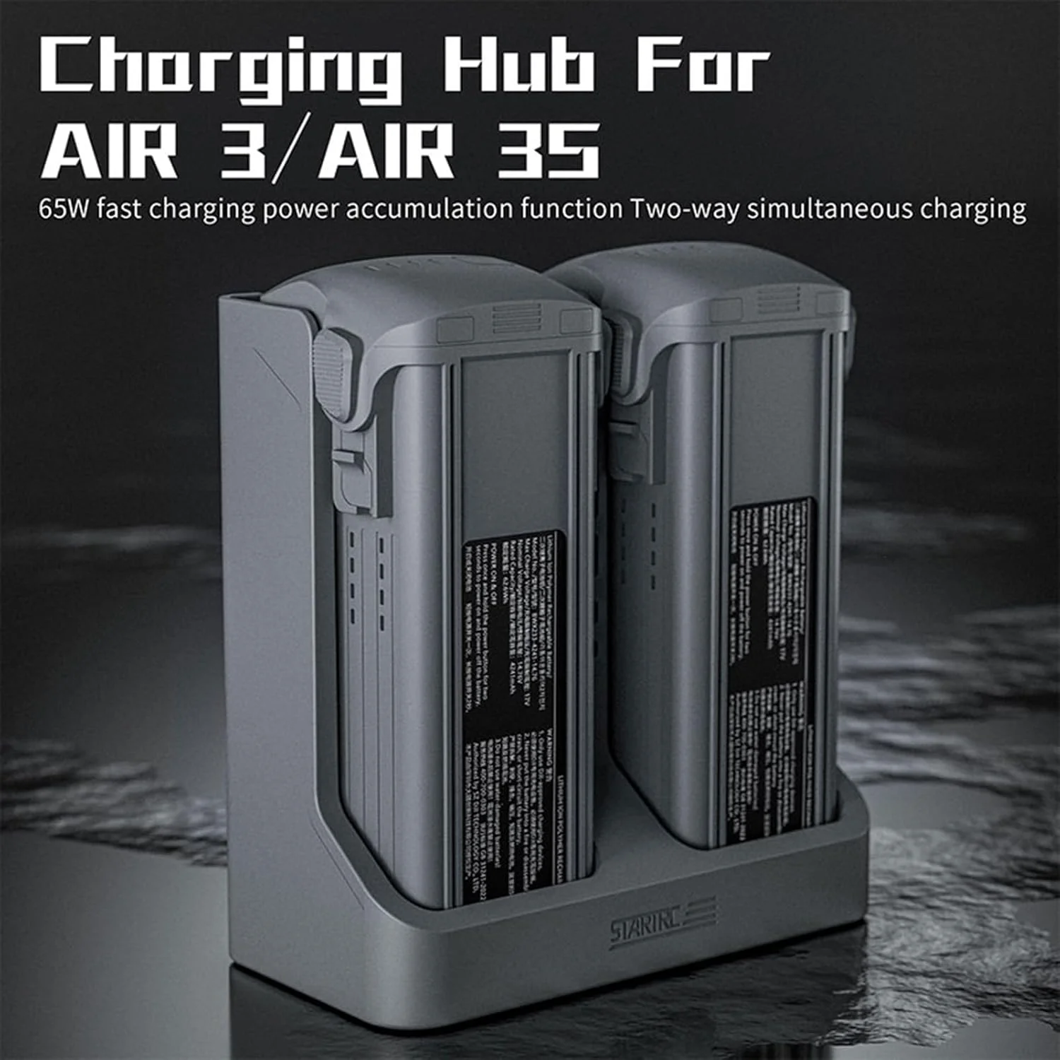 شارژر باتری پهپاد برای DJI Air3S، شارژر هوشمند دوگانه الکتریکی چند منظوره با شارژ سریع PD 65W، هاب شارژ هوشمند محافظت از باتری با طراحی دفع حرارت