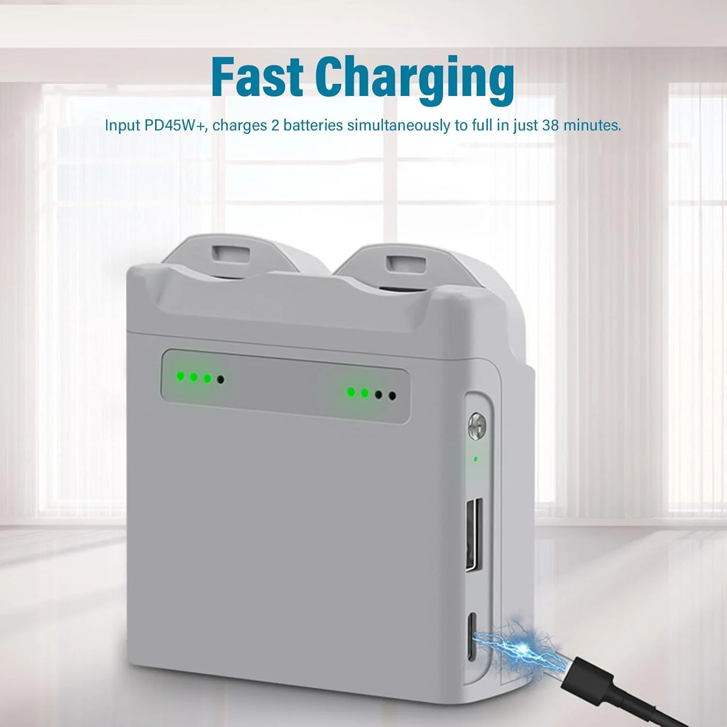 هاب شارژ دو طرفه پهپاد مناسب برای شارژر باتری پهپاد نئو، شارژر ذخیره سازی شارژ سریع 45 واتی با نشانگر LED، شارژ متوالی باتری های دوتایی هاب شارژ دو طرفه پهپاد مناسب برای شارژر باتری پهپاد نئو، شارژر ذخیره سازی شارژ سریع 45 واتی با نشانگر LED، شارژ متوالی باتری های دوتایی