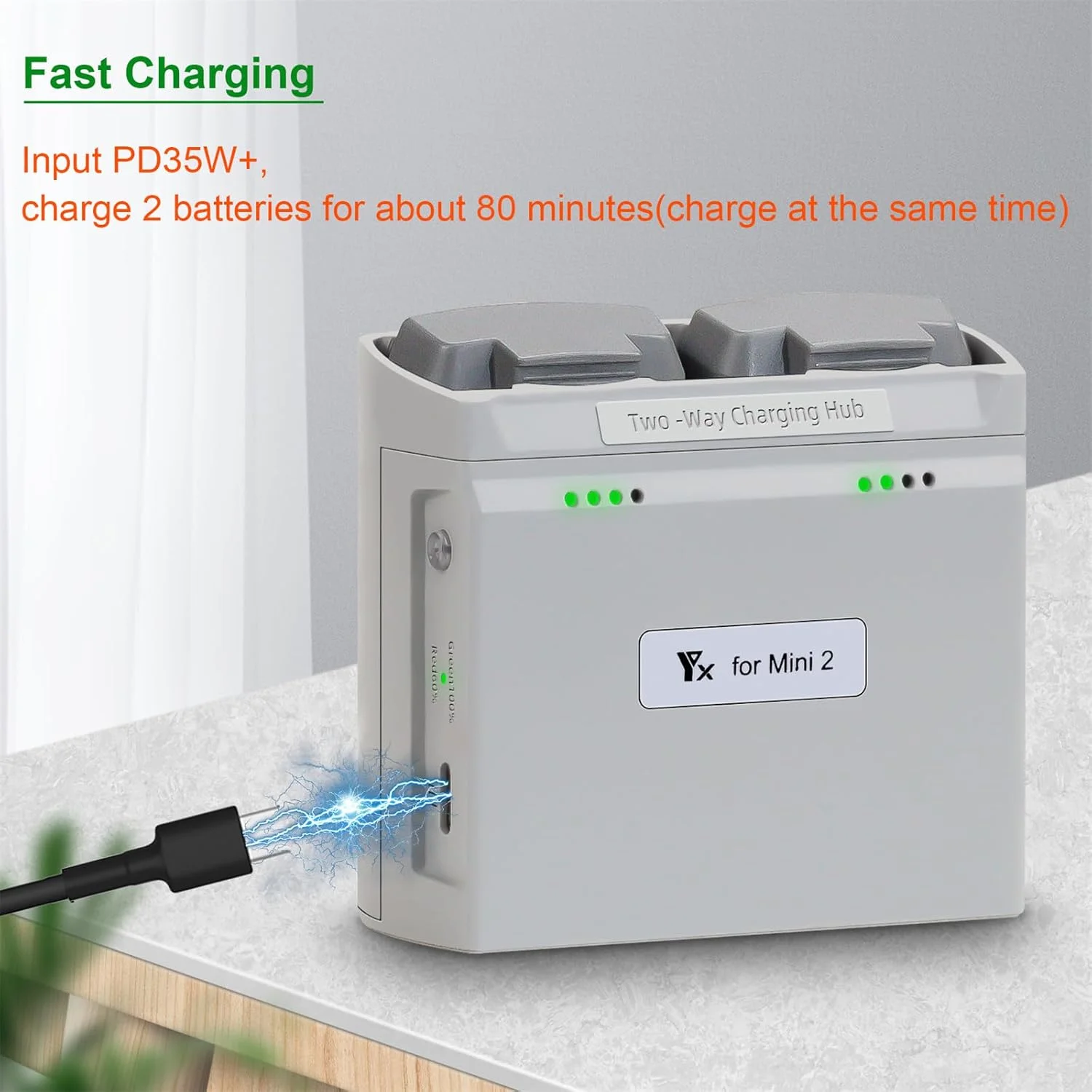 هاب شارژ دو طرفه باتری Xmipbs برای DJI Mini 2/Mini 2 SE/Mavic Mini 4K /Mini SE لوازم جانبی پهپاد، شارژر باتری دو پورت برای کوادکوپتر سری Mavic Mini 2