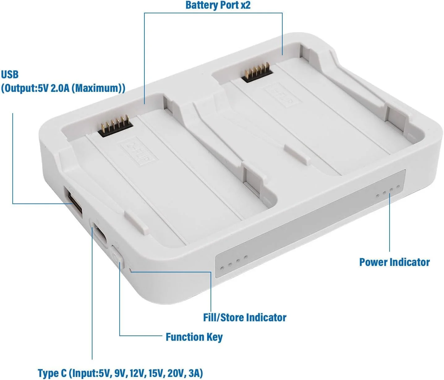 هاب شارژ دو طرفه مناسب برای شارژر باتری کوادکوپتر Flip، شارژ سریع 60 واتی با نشانگر LED، شارژ متوالی باتری های دوتایی، لوازم جانبی کوادکوپتر هاب شارژ دو طرفه مناسب برای شارژر باتری کوادکوپتر Flip، شارژ سریع 60 واتی با نشانگر LED، شارژ متوالی باتری های دوتایی، لوازم جانبی کوادکوپتر