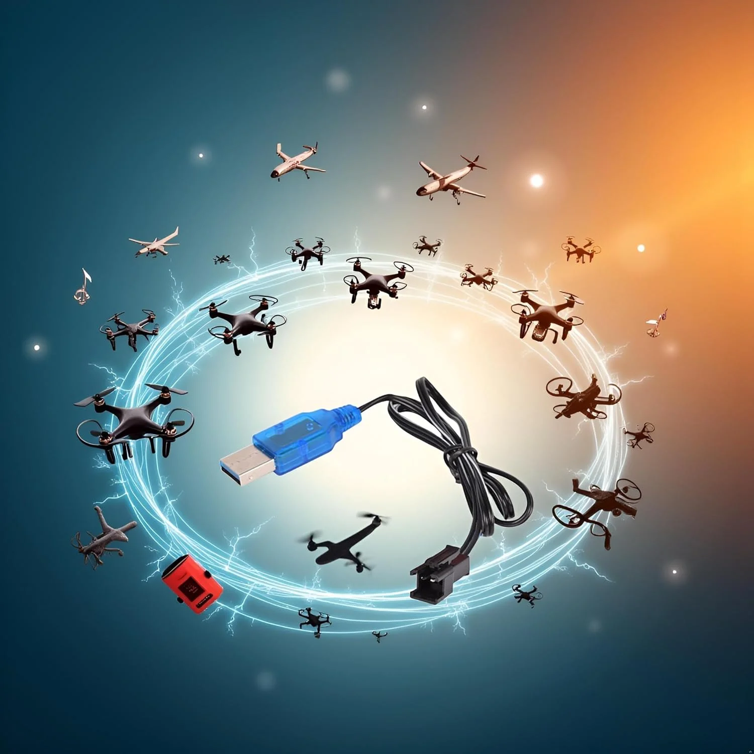 کابل شارژ باتری لیتیوم پلیمر 3.7 ولت مشکی برای اسباب بازی های الکتریکی آرسی، هواپیما، مدل، دستگاه موسیقی، قطعات وسایل نقلیه کنترل از راه دور و برنامه، شارژرهای باتری