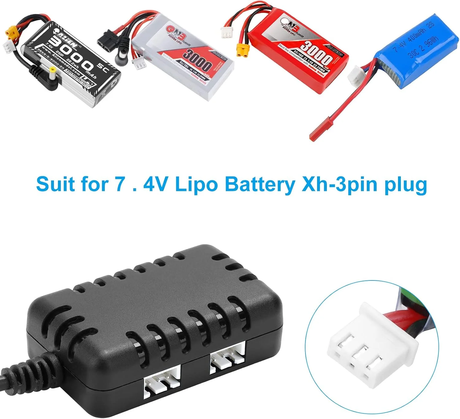 کابل شارژر بالانس USB دو-در-یک Crazepony 1A با کانکتور XH-3P برای باتری لیپو 7.4 ولت 2S ماشین کنترلی، قایق، صخره نورد، FPV، کوادکوپتر کابل شارژر بالانس USB دو-در-یک Crazepony 1A با کانکتور XH-3P برای باتری لیپو 7.4 ولت 2S ماشین کنترلی، قایق، صخره نورد، FPV، کوادکوپتر