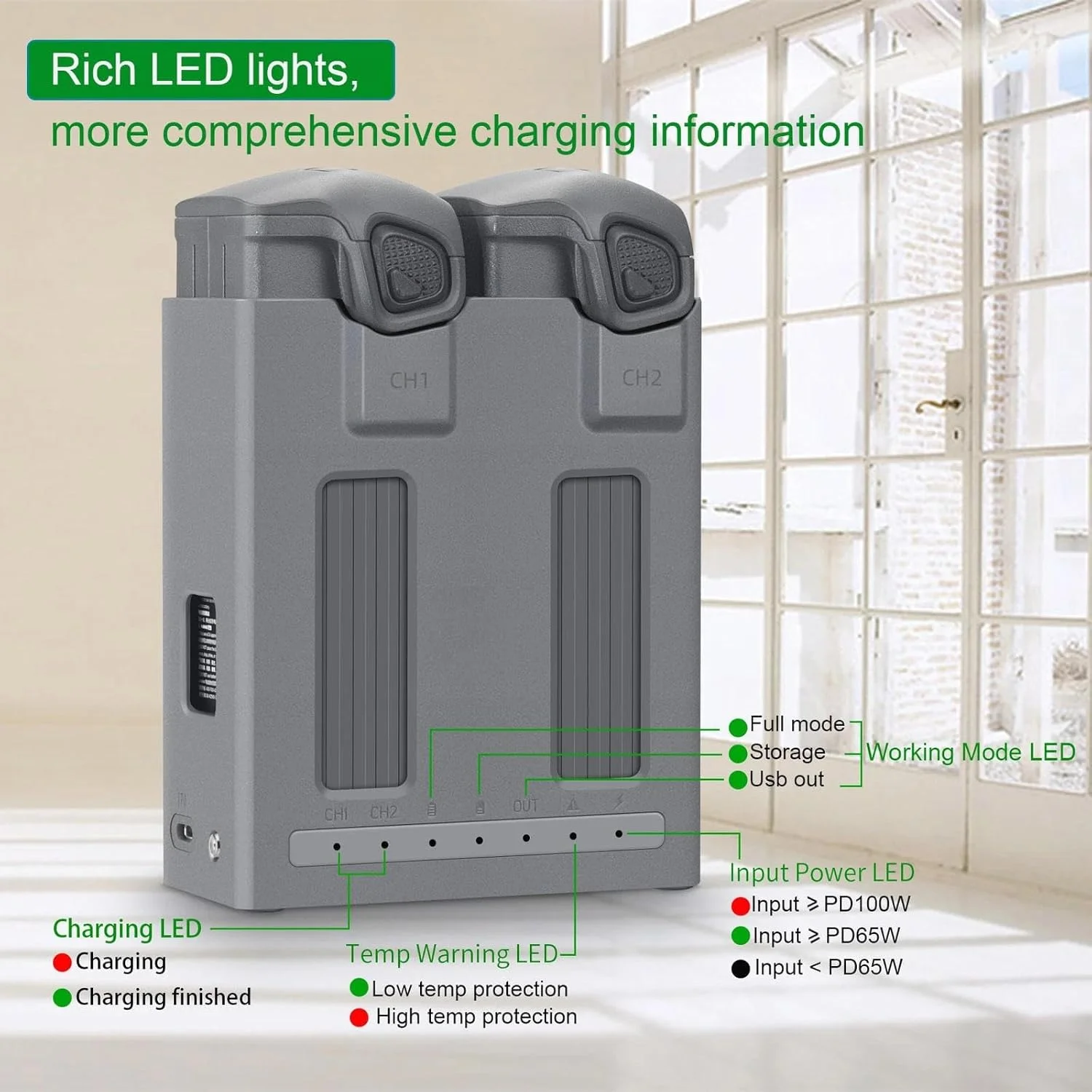 هاب شارژر دو طرفه هوشمند باتری پهپاد برای DJI Mavic 4 Pro