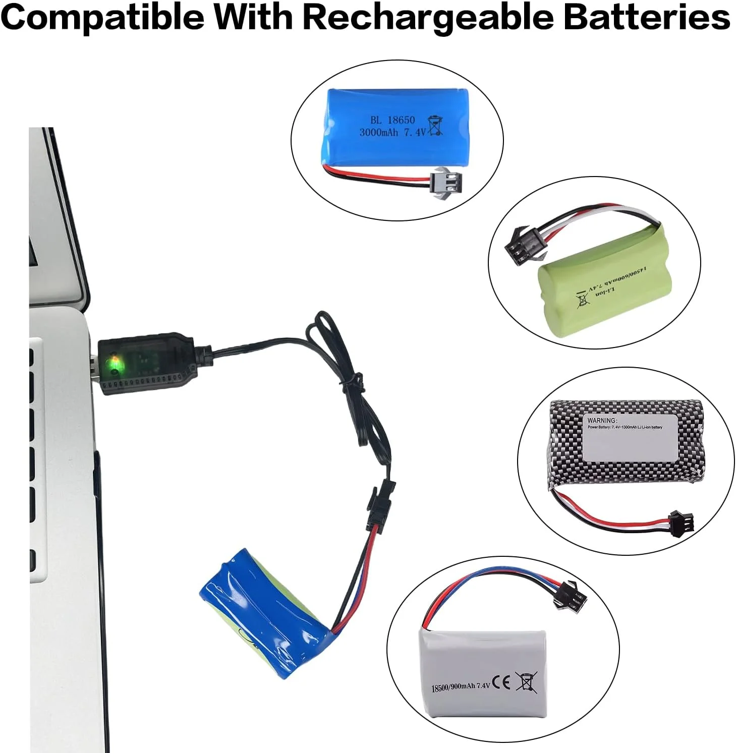 کابل شارژر USB 7.4 ولت با دوشاخه SM-3PIN سازگار با ماشین کنترلی، هواپیمای کنترلی، تانک کنترلی، قایق کنترلی و سایر اسباب بازی های کنترلی برای شارژر USB باتری لیپو 2S 7.4 ولت کابل شارژر USB 7.4 ولت با دوشاخه SM-3PIN سازگار با ماشین کنترلی، هواپیمای کنترلی، تانک کنترلی، قایق کنترلی و سایر اسباب بازی های کنترلی برای شارژر USB باتری لیپو 2S 7.4 ولت