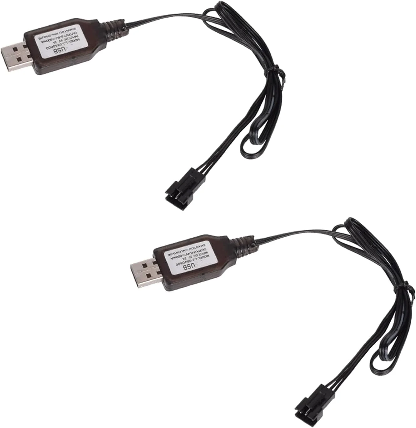 شارژر باتری 3.7 ولت، 2 عدد شارژر باتری USB برای ماشین کنترلی و پهپاد با نشانگر LED، کابل شارژ USB باتری لیتیومی برای باتری های NiCd/NiMH/LiPo (7.4v-SM 3P)