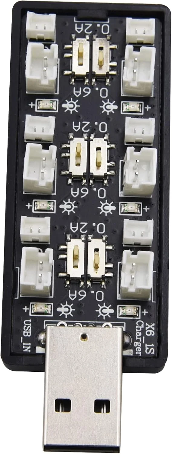 شارژر USB صندلی 6 در 1 Blomiky 1S Li-ion/Lipo 3.7V-3.8V با دوشاخه JST-PH2.0 و JST1.25 مناسب برای باتری لیپو Emax 1S 450mAh / شارژر 6 در 1. شارژر USB صندلی 6 در 1 Blomiky 1S Li-ion/Lipo 3.7V-3.8V با دوشاخه JST-PH2.0 و JST1.25 مناسب برای باتری لیپو Emax 1S 450mAh / شارژر 6 در 1.