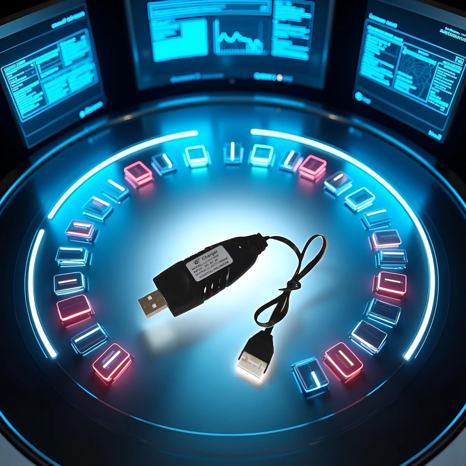 کابل شارژر USB باتری 11.1 ولت 500 میلی آمپر مشکی برای قطعات کوادکوپتر FPV پهپاد با کانکتور 4 پین