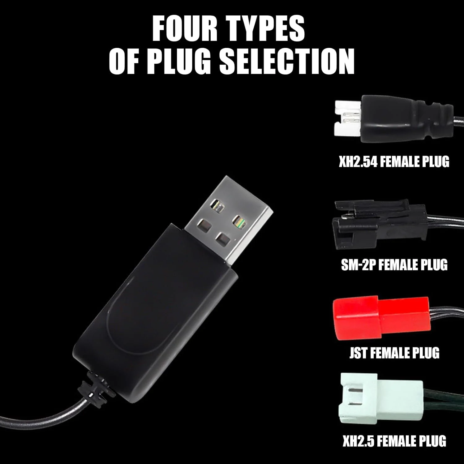 شارژر باتری 3.7 ولت، 2 عدد شارژر باتری USB برای ماشین کنترلی و اسباب بازی های کنترلی، کابل شارژ USB باتری لیتیومی برای باتری های NiCd/NiMH/LiPo (3.7v-JST)