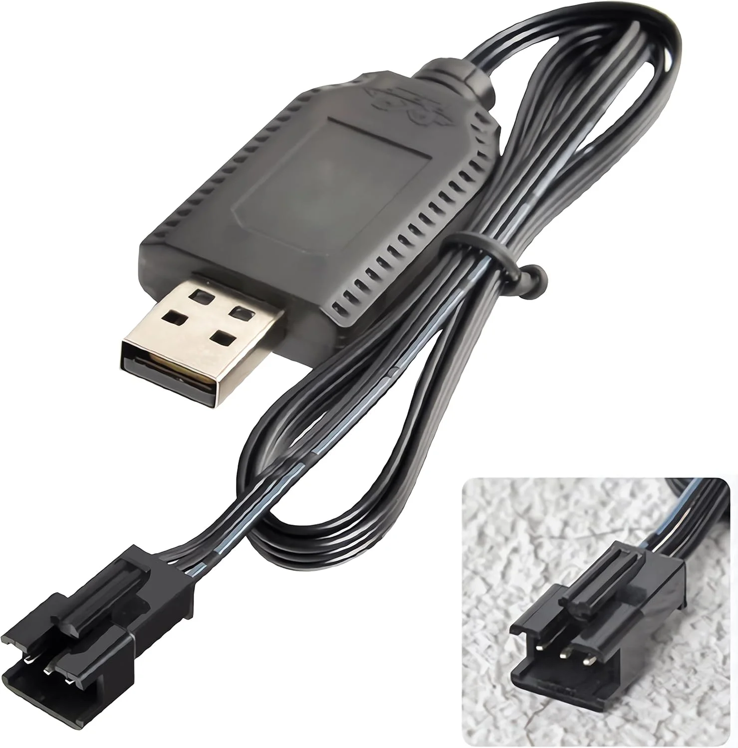 کابل شارژر USB یونیورسال Aliwisdom با کانکتور SM-3P برای باتری لیتیوم پلیمر 7.4 ولت، سازگار با ماشین کنترلی، قایق کنترلی، پهپاد کنترلی، هواپیماهای کنترلی و سایر اسباب بازی های کنترل از راه دور.