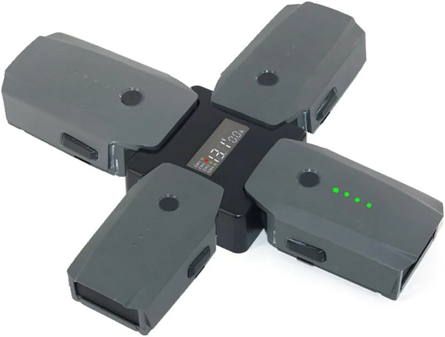 هاب شارژر باتری 4 پورت Flycoo برای باتری پهپاد DJI Mavic Pro، آداپتور داک شارژ موازی با نمایشگر دیجیتال