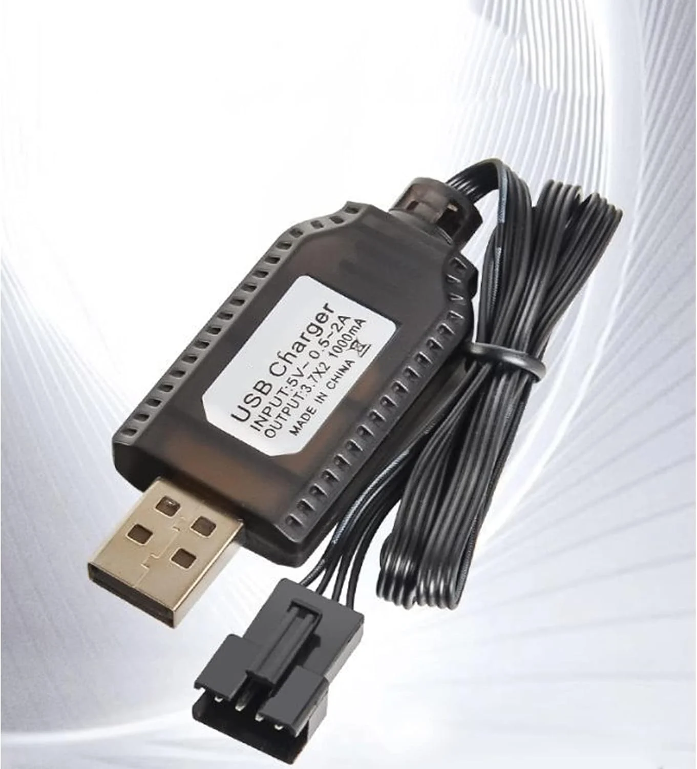 4 عدد شارژر باتری لیتیوم پلیمری 7.4 ولت USB با کانکتور SM-4P برای تفنگ توپی، ماشین کنترلی، کوادکوپتر FPV
