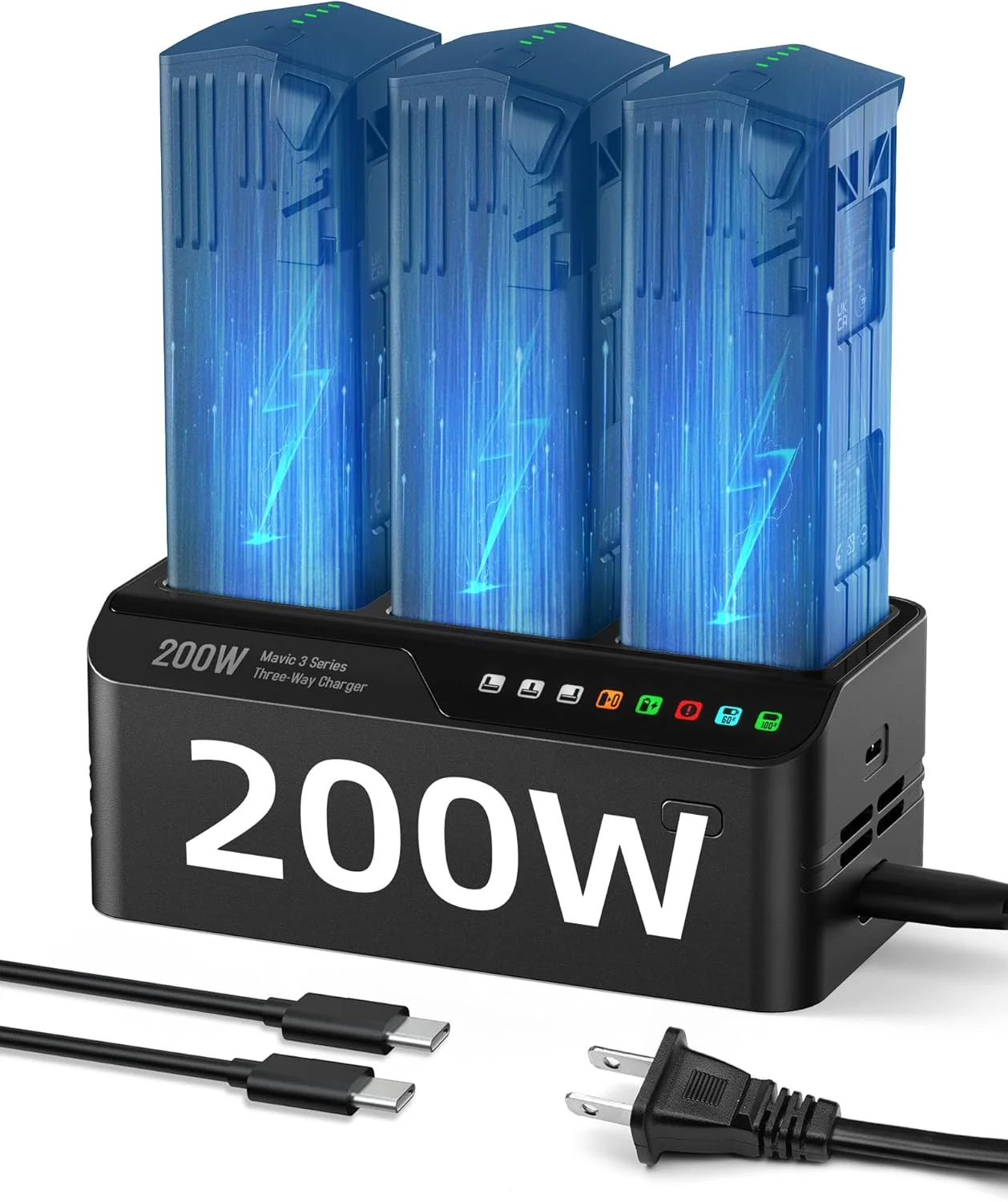 هاب شارژ باتری 200 واتی LKTOP Mavic 3 Pro، شارژر باتری Mavic 3 برای باتری پرواز هوشمند سری DJI Mavic 3، کنترلر از راه دور DJI، هاب شارژ/شارژر خودرو DJI (بدون نیاز به آداپتور)