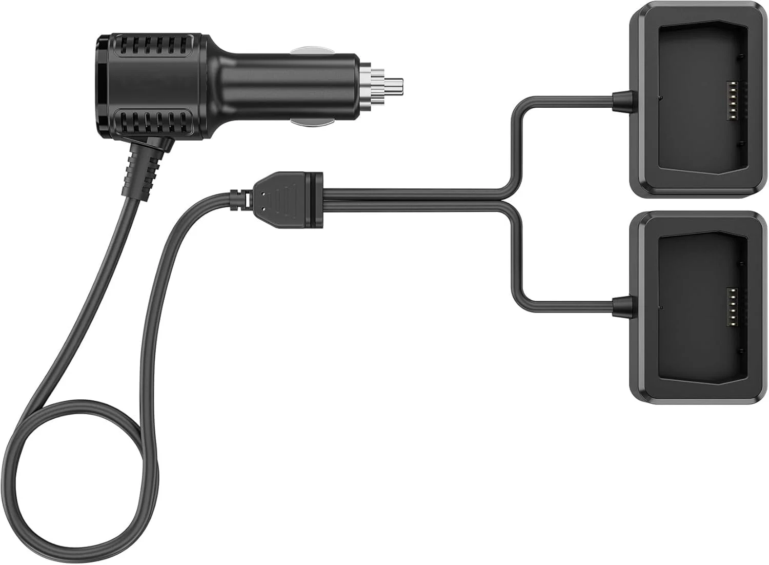 شارژر فندکی باتری 2 در 1 TERRIFI برای پهپاد DJI Mini 3 Pro - آداپتور شارژ سریع برای باتری ها و ریموت کنترل، پشتیبانی از شارژ همزمان باتری ها و ریموت کنترل، برای پهپاد DJI Mini 3 Pro