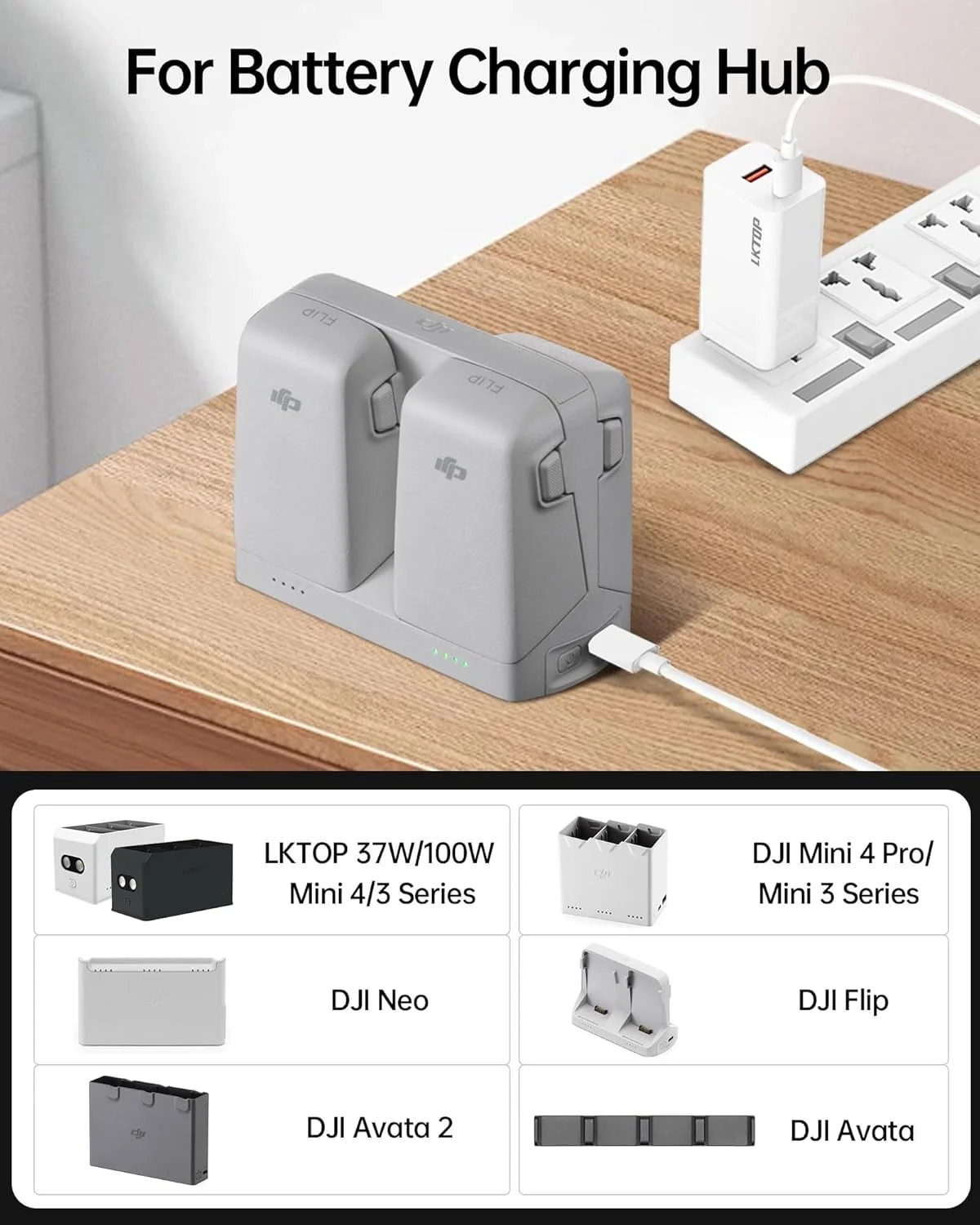 شارژر باتری قابل حمل 65 واتی LKTOP برای هاب شارژ موازی DJI Flip، پهپاد DJI/Specta Flip، کنترلر از راه دور RC/RC2/N1/N2/N3/RC Pro/RC Pro Plus، Osmo Pocket/2/3، Action 3/4/5 Pro، Goggles 2 شارژر باتری قابل حمل 65 واتی LKTOP برای هاب شارژ موازی DJI Flip، پهپاد DJI/Specta Flip، کنترلر از راه دور RC/RC2/N1/N2/N3/RC Pro/RC Pro Plus، Osmo Pocket/2/3، Action 3/4/5 Pro، Goggles 2