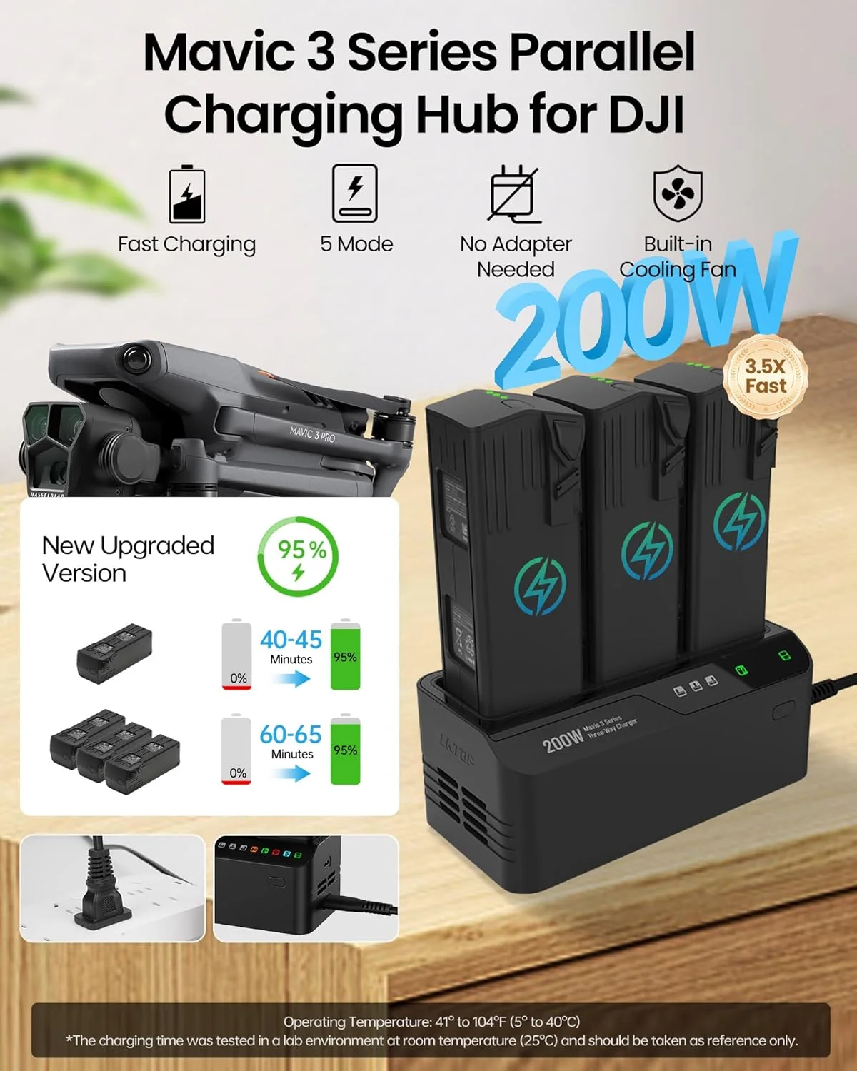 هاب شارژ باتری 200 واتی LKTOP Mavic 3 Pro، شارژر باتری Mavic 3 برای باتری پرواز هوشمند سری DJI Mavic 3، کنترلر از راه دور DJI، هاب شارژ/شارژر خودرو DJI (بدون نیاز به آداپتور) هاب شارژ باتری 200 واتی LKTOP Mavic 3 Pro، شارژر باتری Mavic 3 برای باتری پرواز هوشمند سری DJI Mavic 3، کنترلر از راه دور DJI، هاب شارژ/شارژر خودرو DJI (بدون نیاز به آداپتور)