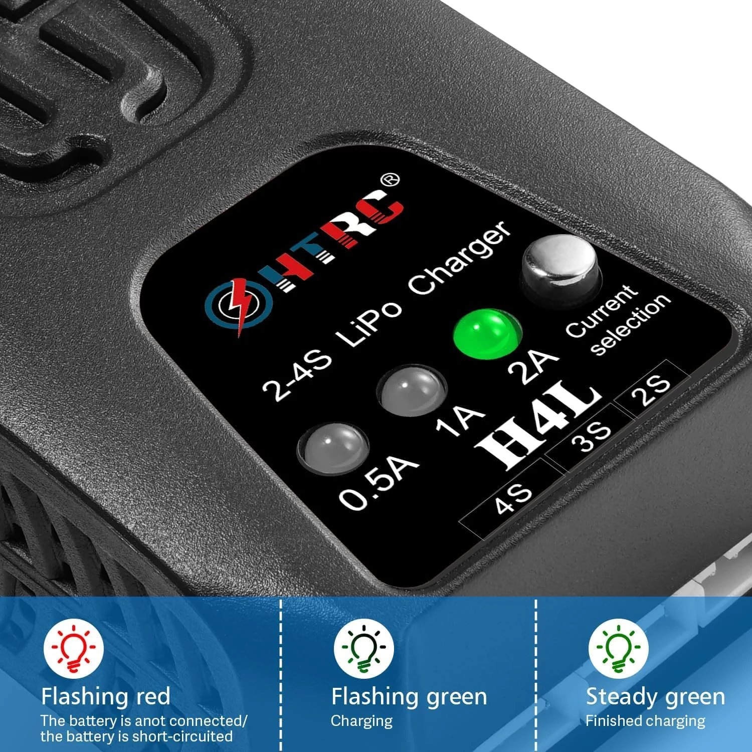 شارژر باتری KASTWAVE، شارژر 20 واتی Lipo 2A برای بسته باتری Lipo 2-4S، شارژر سریع تعادلی RC، برای ماشین RC، تفنگ بادی، قایق RC و غیره