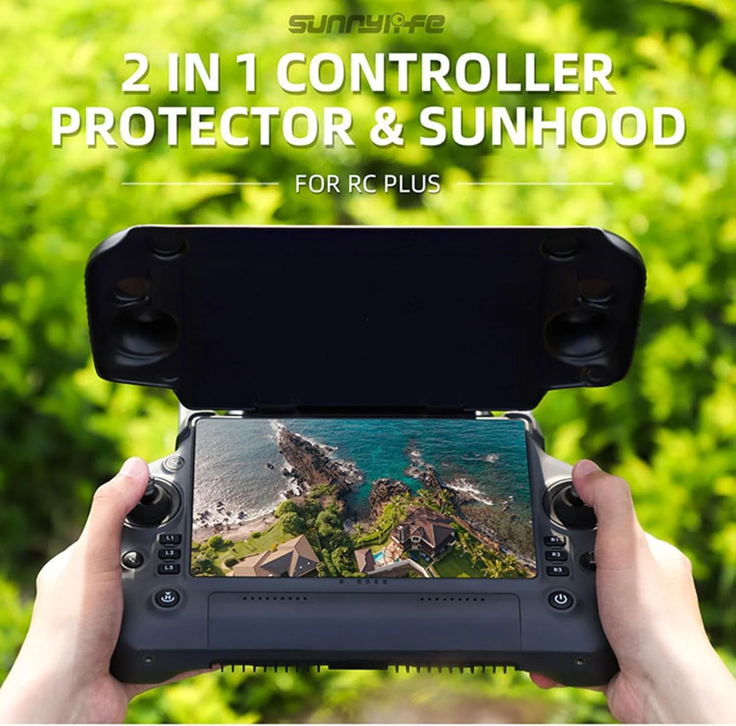 محافظ 2 در 1 برای ریموت کنترل DJI RC Plus به همراه آفتابگیر سازگار با DJI Inspire 3/AGRAS T50 T25 T40/Matrice M30 M30T لوازم جانبی پهپاد