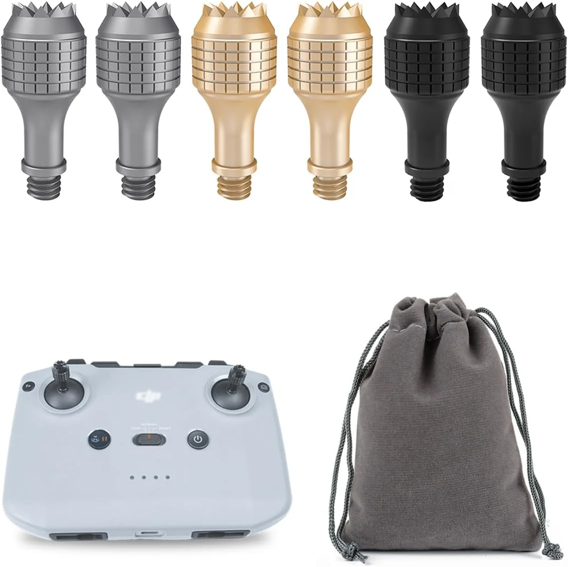 LKTOP سه جفت جوی استیک کنترل از راه دور برای DJI RC-N3/N2/N1، قطعات جایگزین راکر برای DJI Neo/Flip/Mini 3/Mini 3 Pro/Mini 2/Mini 2 SE/Air 2/Air 2S/Air 3S/Mavic 3/Mavic 3 Pro Drone