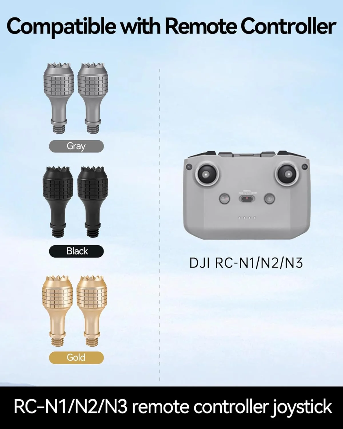 LKTOP سه جفت جوی استیک کنترل از راه دور برای DJI RC-N3/N2/N1، قطعات جایگزین راکر برای DJI Neo/Flip/Mini 3/Mini 3 Pro/Mini 2/Mini 2 SE/Air 2/Air 2S/Air 3S/Mavic 3/Mavic 3 Pro Drone