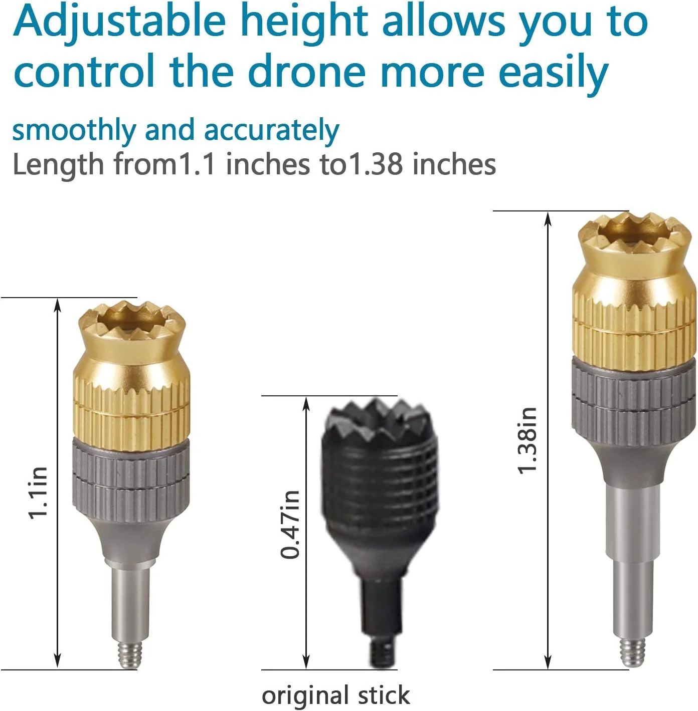افزایش دهنده طول جوی استیک Hanatora برای ریموت کنترل DJI FPV 3 2، Neo، Avata 2، RC Pro، اکستندر فلزی کنترل، لوازم جانبی جایگزین استیک های انگشتی بلند