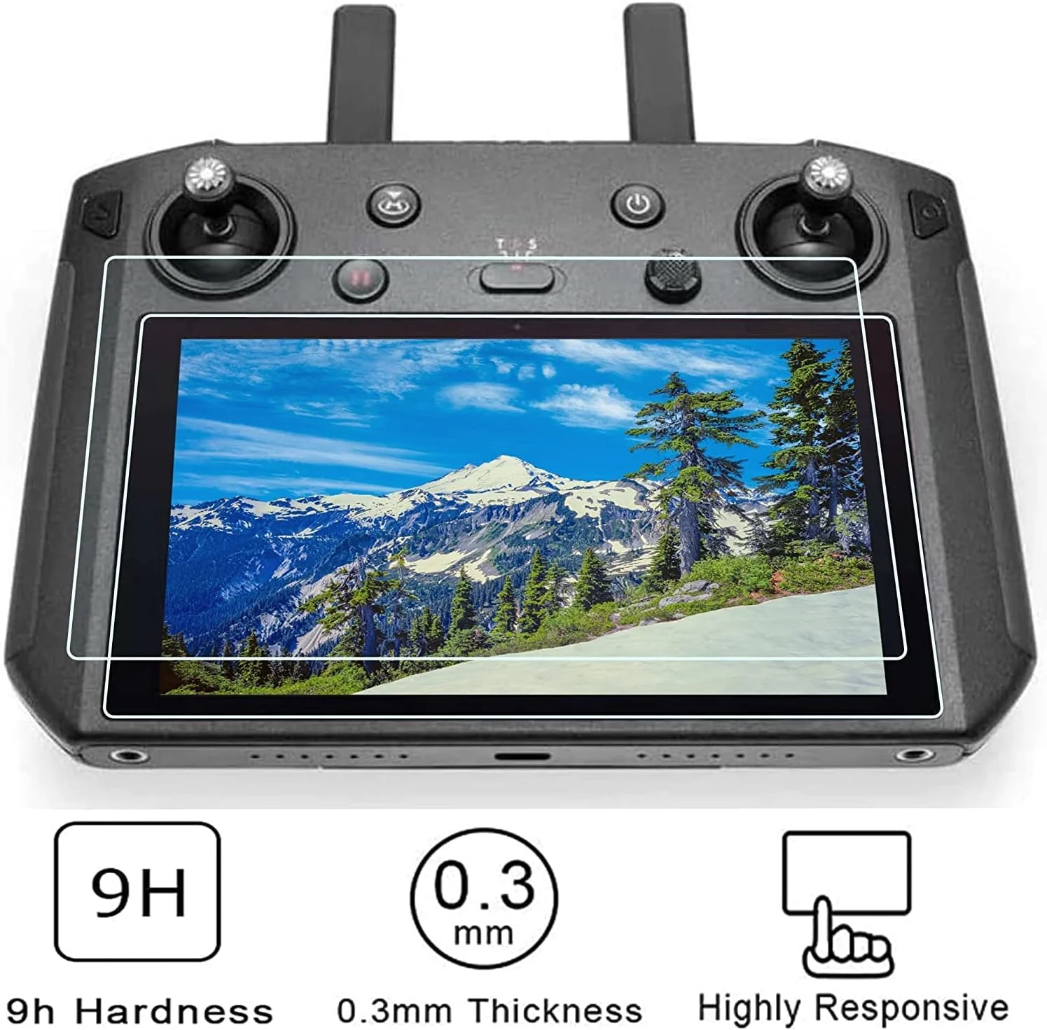 محافظ صفحه نمایش شیشه ای حرارت دیده eWINNER، سازگار با کنترلر هوشمند DJI RC Pro برای DJI Mavic 3 / Cine/Air 2S / Mavic 2 Pro & Zoom لوازم جانبی کنترل از راه دور پهپاد، 2 عدد