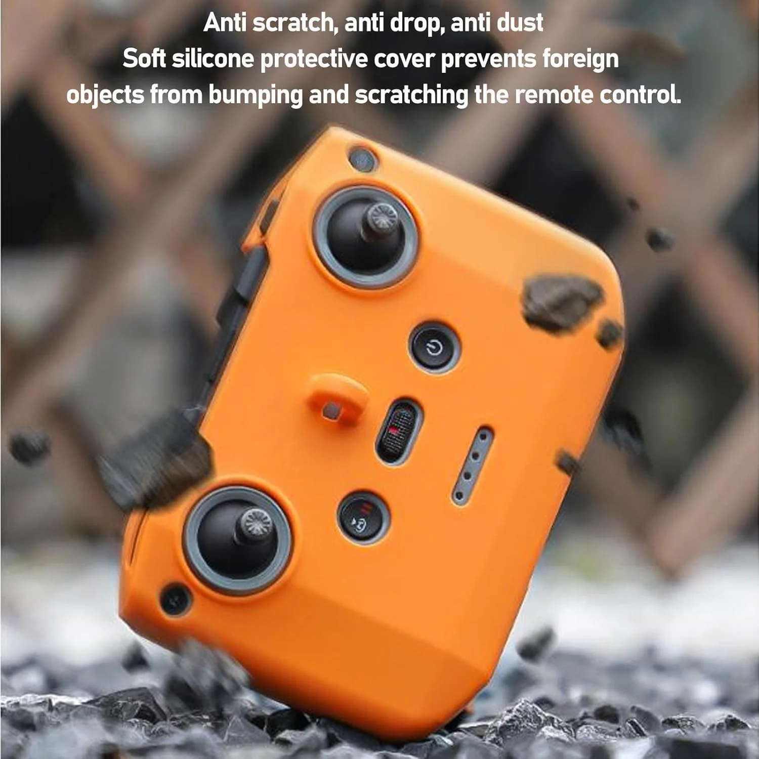 محافظ سیلیکونی جعبه‌ای ریموت کنترل پهپاد مدل RC، ضد خش، مقاوم در برابر گرد و غبار و نور برای N3 2 1 (نارنجی)