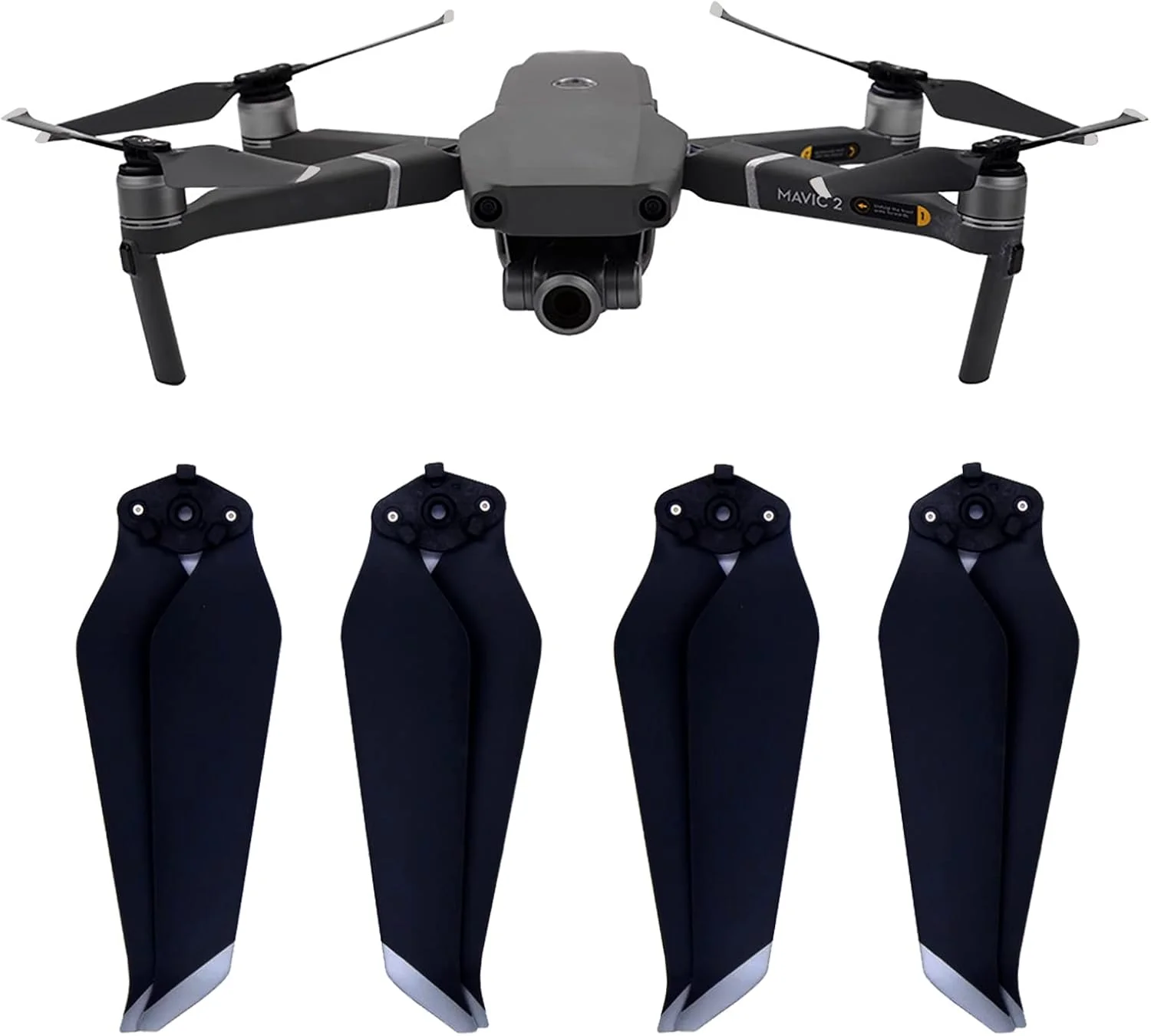 4 جفت پروانه ملخ جایگزین Mavic 2 Pro/Zoom، پره های کم صدا با رهاسازی سریع 8743F بال ها برای لوازم جانبی پهپاد DJI Mavic 2 Pro/Zoom با نوک نقره ای
