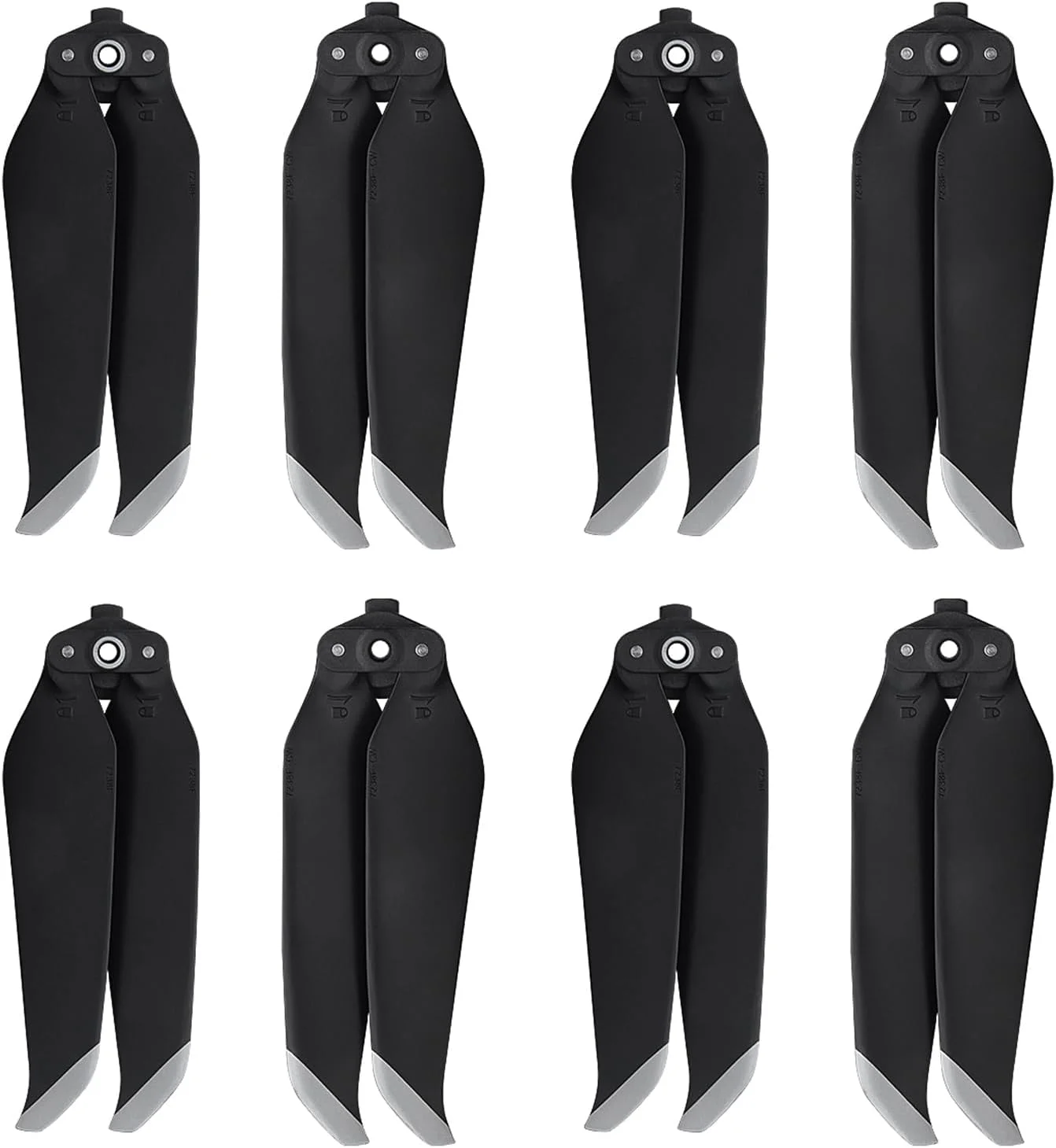۴ جفت ملخ جایگزین Mavic Air 2، پره‌های ملخ کم صدا با رهاسازی سریع مدل ۷۳۲۸، بال‌ها برای لوازم جانبی پهپاد DJI Mavic Air 2 با نوک نقره‌ای