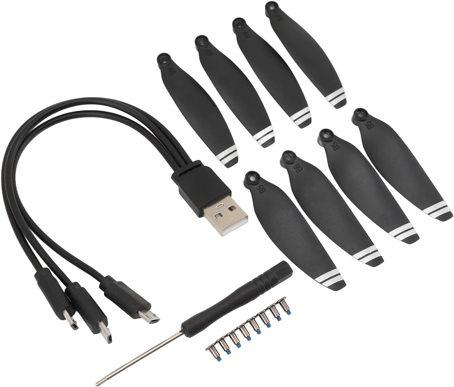 مجموعه 8 عددی پروانه های جایگزین پهپاد کم صدا Zerodis، نصب آسان، جنس عالی، سازگاری گسترده، بسته کامل