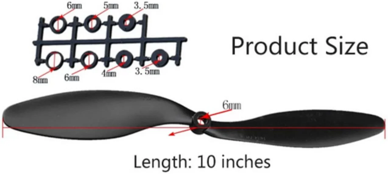 ملخ های 1045 CW و CCW با سایز 10x4.5 مناسب مولتی کوپتر RC مدل F450، یک جفت، رنگ مشکی