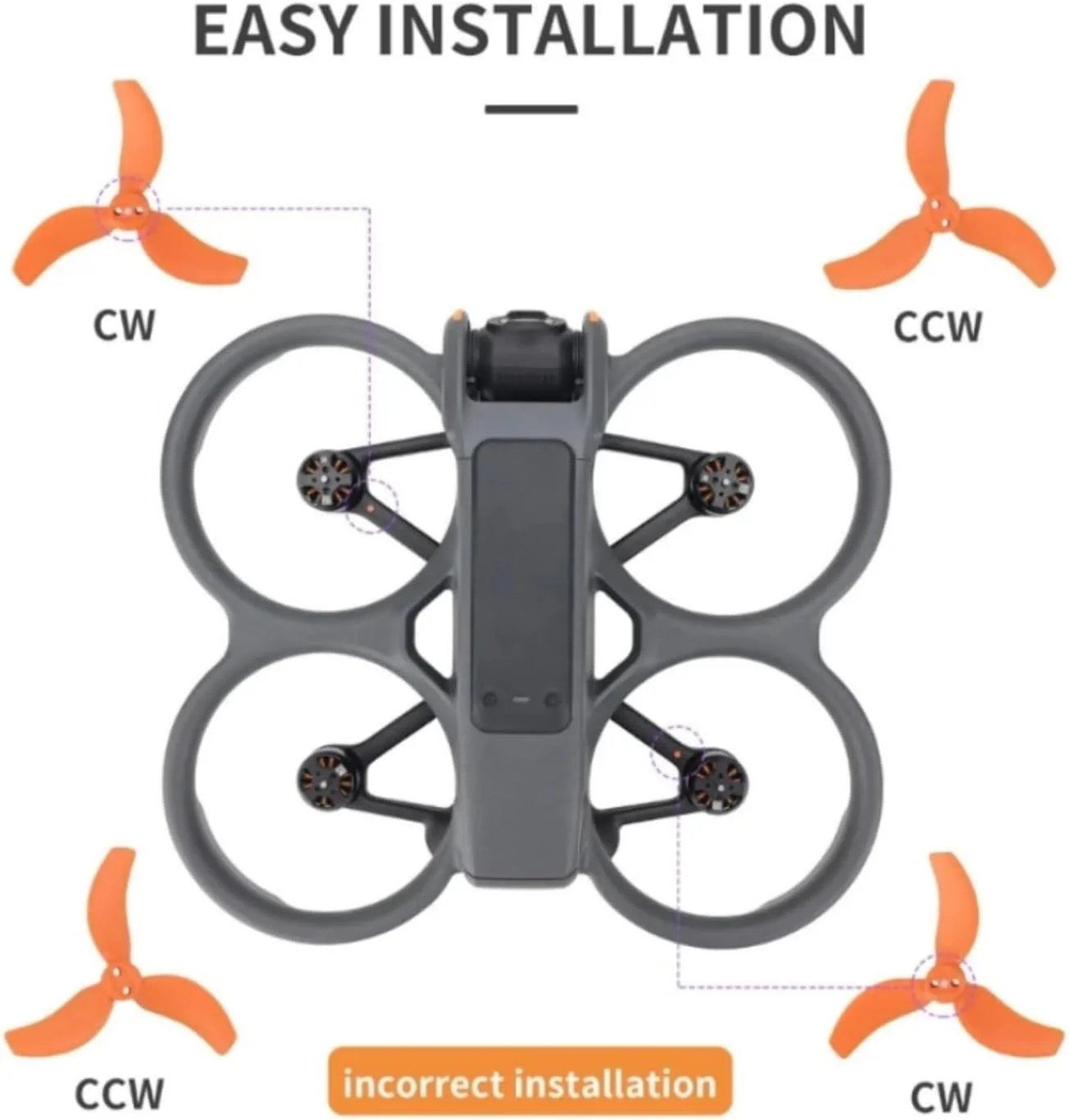 ملخ های جایگزین Skeido مدل Avata 2 3032S (نارنجی) - 2 جفت ملخ یدکی برای DJI Avata 2