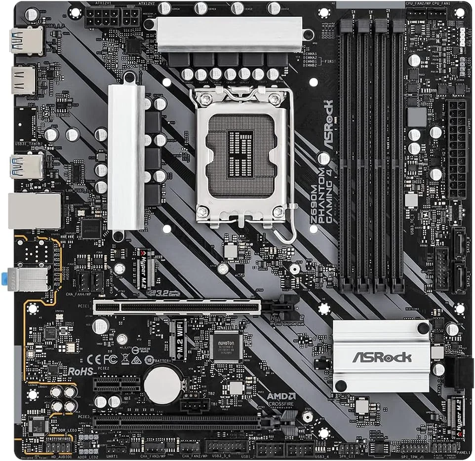 مادربرد ASROCK Z690M Phantom Gaming 4 با پشتیبانی از پردازنده های نسل دوازدهم Intel® Core™ (LGA1700)