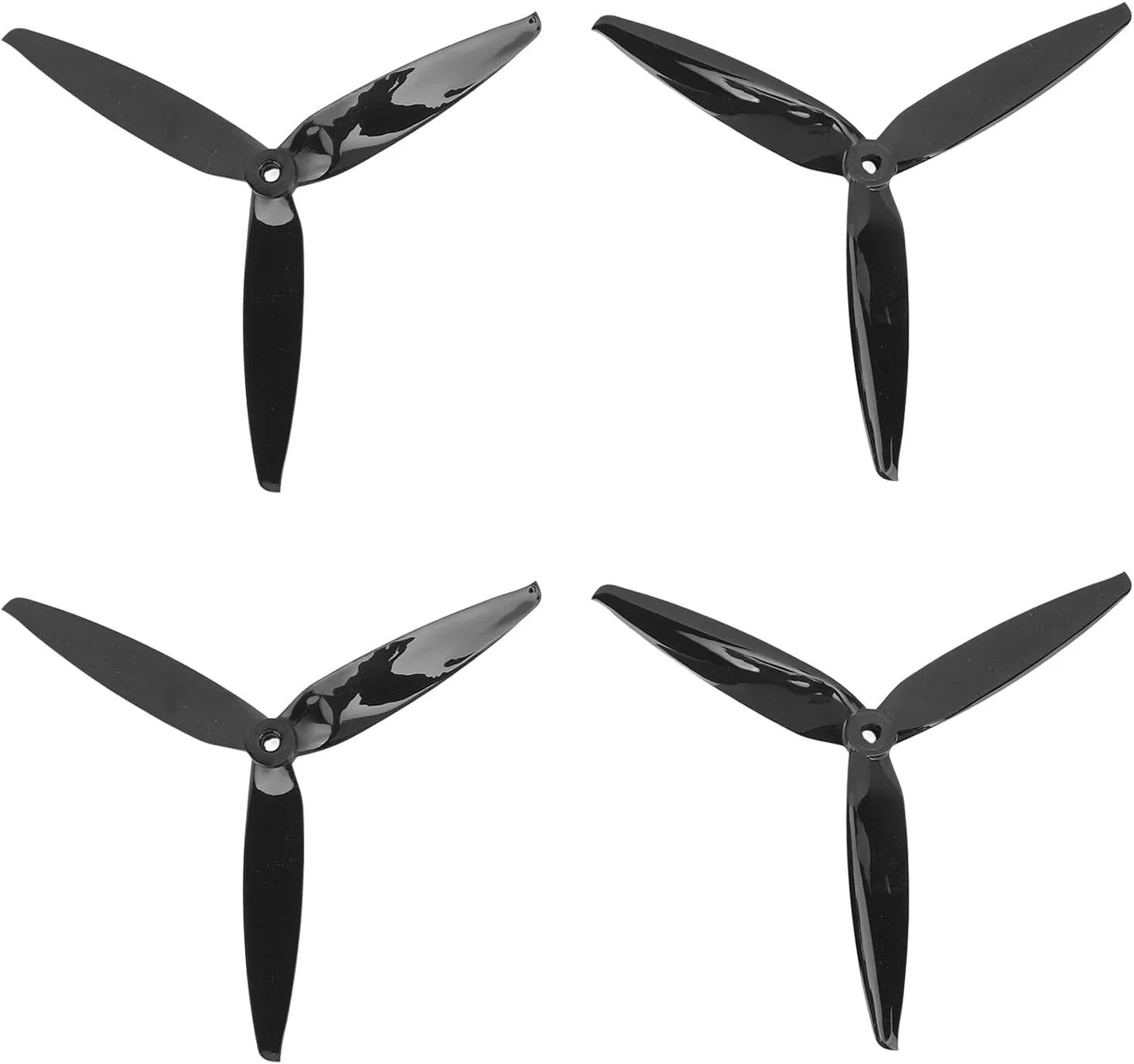 پروانه/بال پهپاد RC از جنس پلی کربنات 7040 مناسب برای پهپادهای مسابقه ای 7 و 8 اینچی با 3 پره، چرخش راستگرد و چپگرد، سبک و بادوام (مشکی)