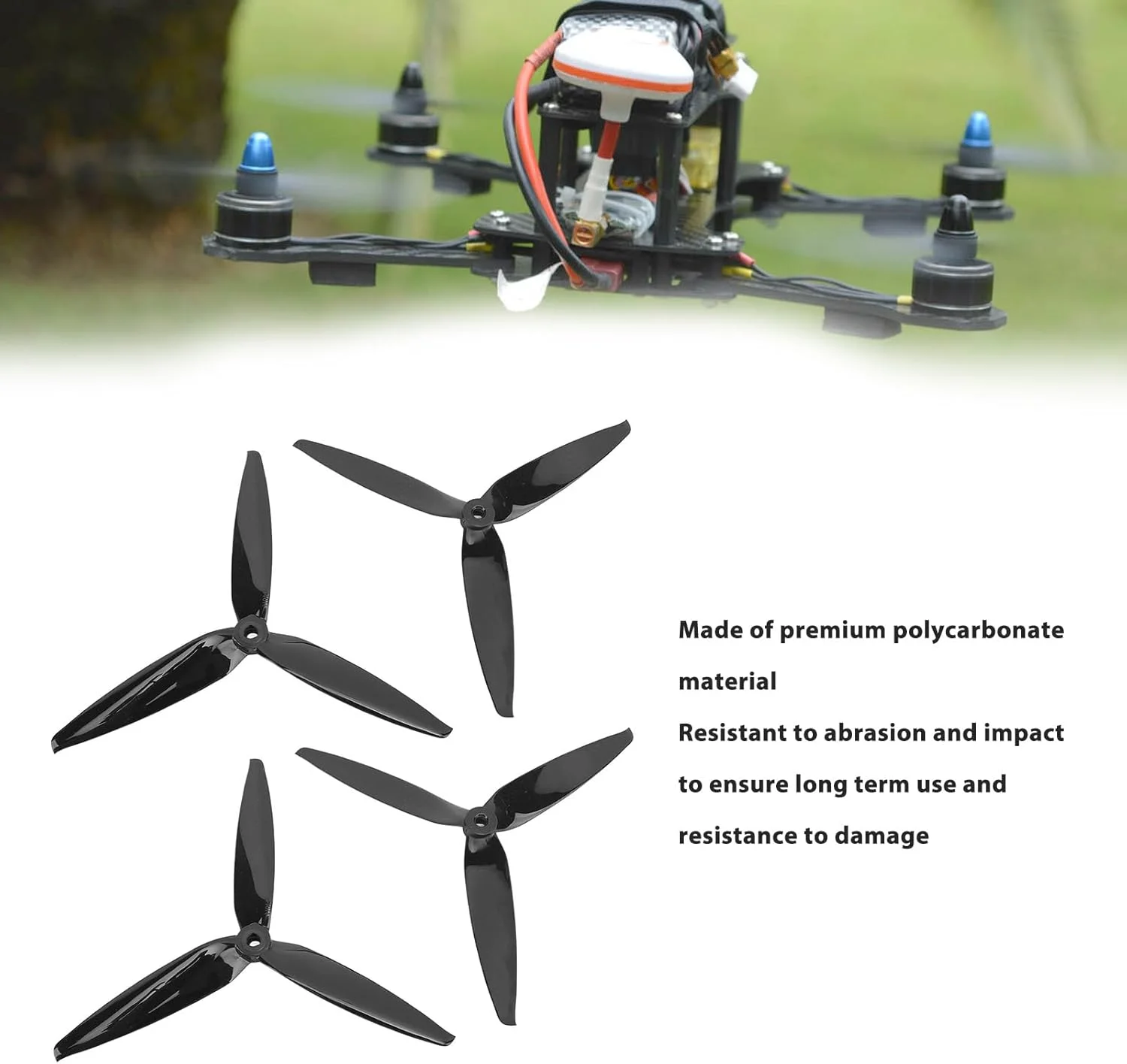 پروانه/بال پهپاد RC از جنس پلی کربنات 7040 مناسب برای پهپادهای مسابقه ای 7 و 8 اینچی با 3 پره، چرخش راستگرد و چپگرد، سبک و بادوام (مشکی) پروانه/بال پهپاد RC از جنس پلی کربنات 7040 مناسب برای پهپادهای مسابقه ای 7 و 8 اینچی با 3 پره، چرخش راستگرد و چپگرد، سبک و بادوام (مشکی)