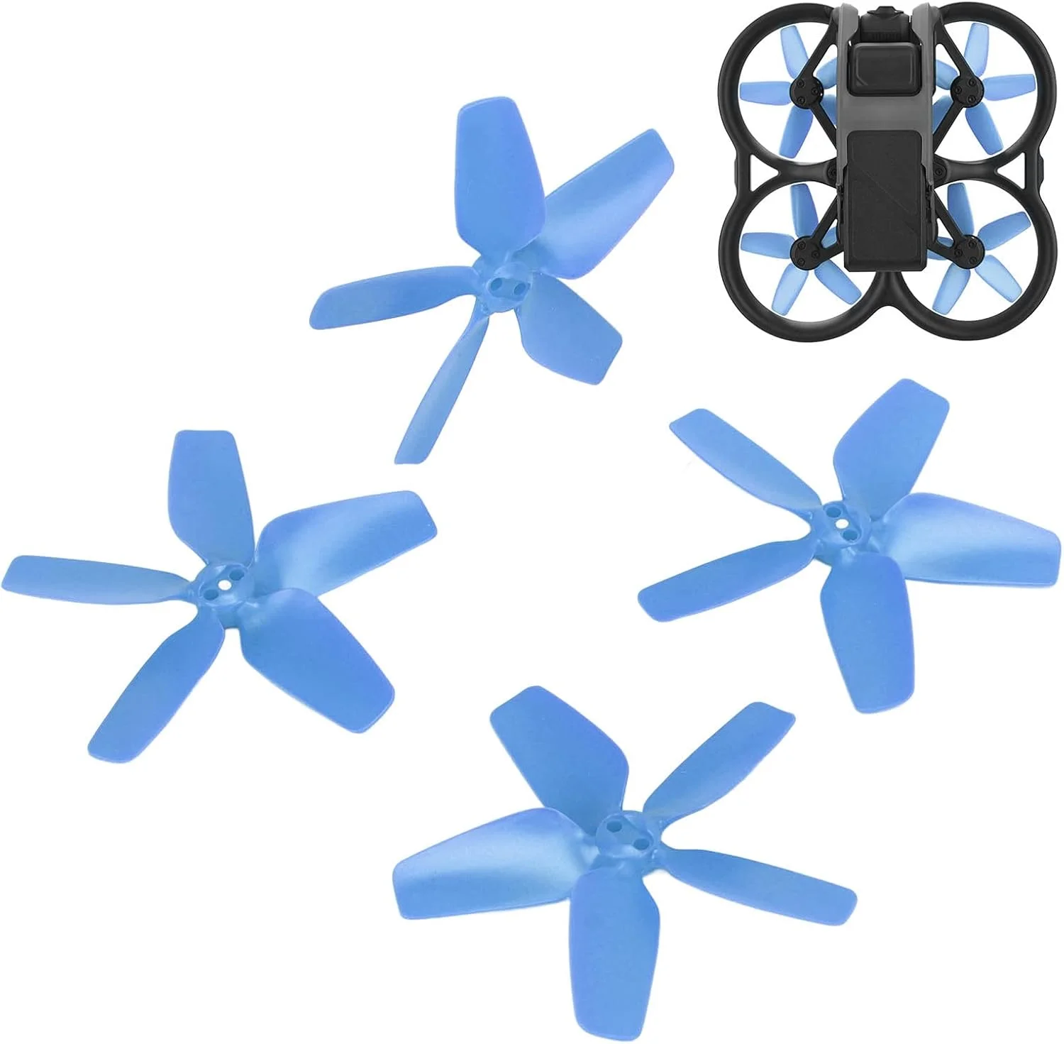 مجموعه 4 عددی پروانه کم صدا LEYT، پره‌های 5 تیغه با ثبات بالا، رهاسازی سریع (آبی)