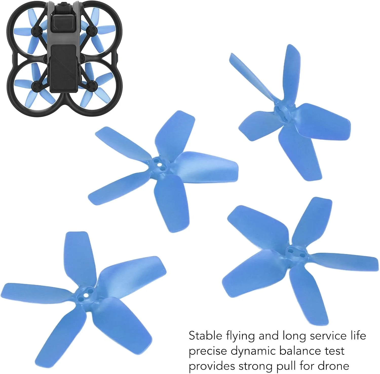مجموعه 4 عددی پروانه کم صدا LEYT، پره‌های 5 تیغه با ثبات بالا، رهاسازی سریع (آبی)