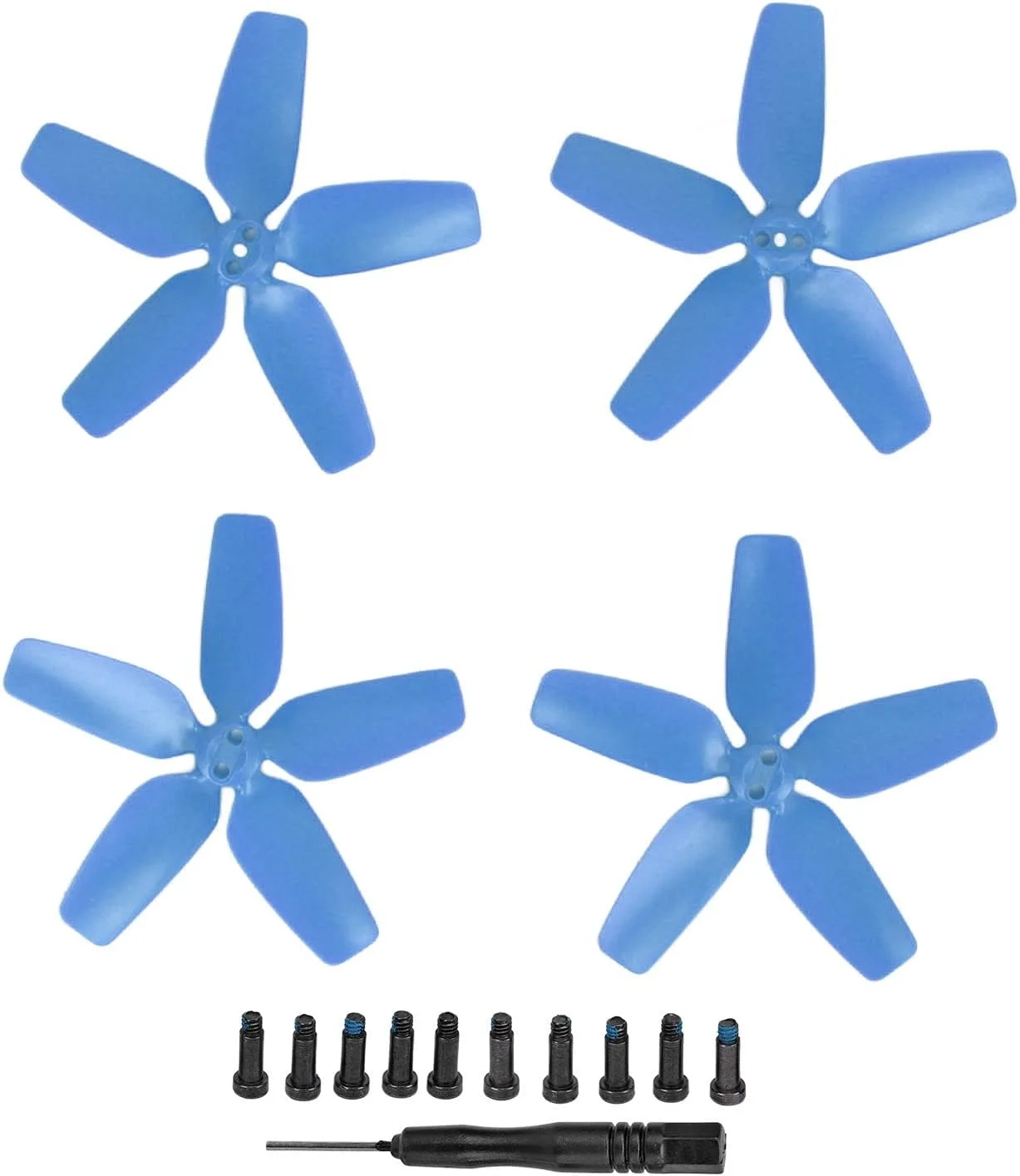 مجموعه 4 عددی پروانه کم صدا LEYT، پره‌های 5 تیغه با ثبات بالا، رهاسازی سریع (آبی)