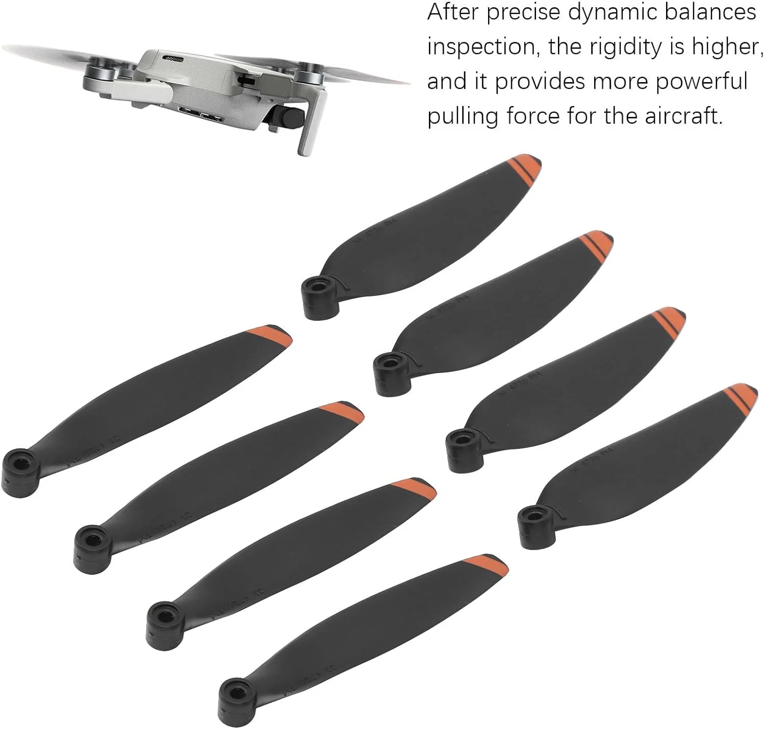 پروانه کوادکوپتر Fdit، 2 جفت پروانه جایگزین با قدرت کشش قوی و عملکرد پرواز آرام برای علاقه مندان به کوادکوپتر (لبه های نارنجی)