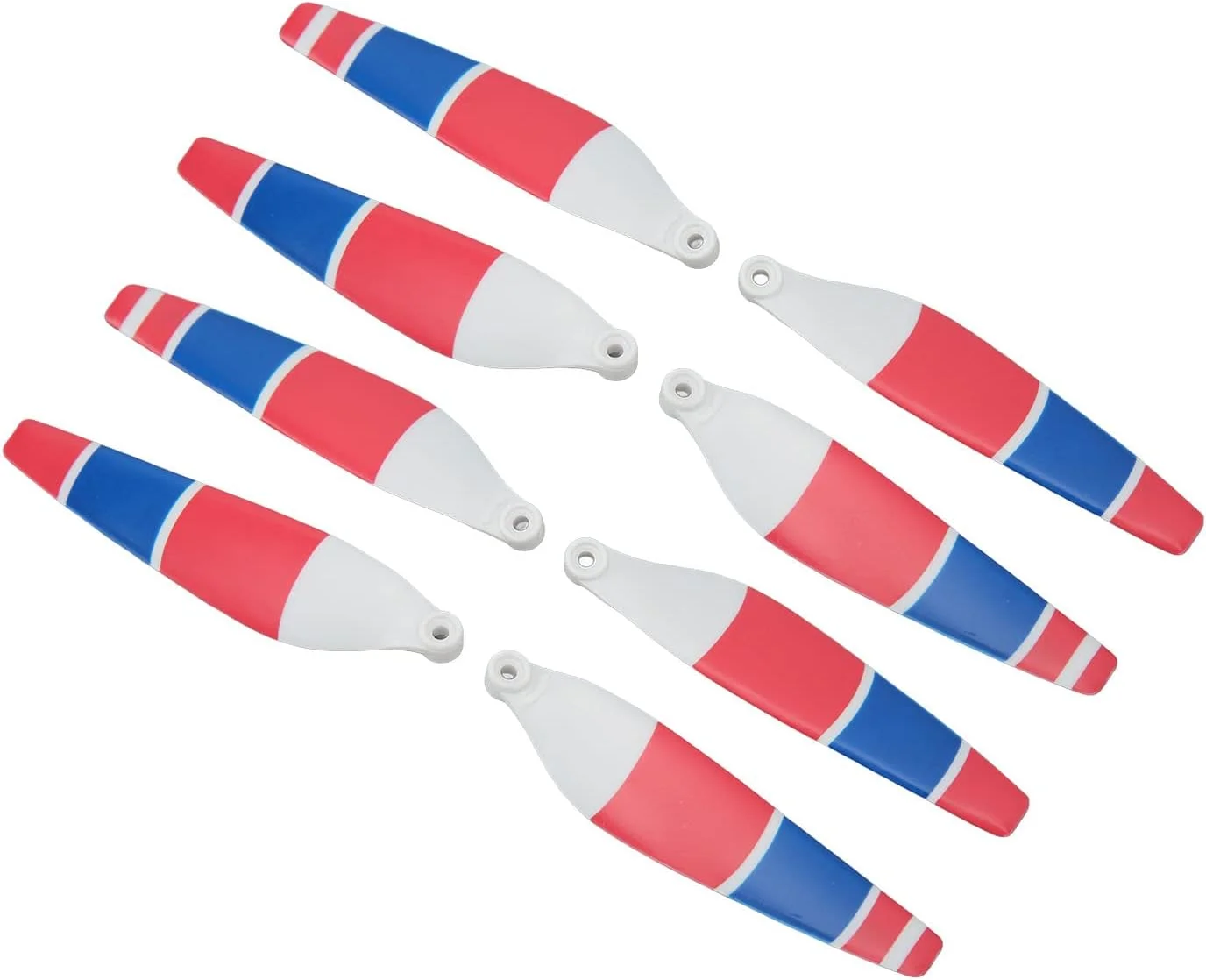 پروانه های پهپاد عمومی، 2 جفت پایدار با نصب و جداسازی آسان، لوازم جانبی بی صدای پهپاد (قرمز، آبی، سفید)