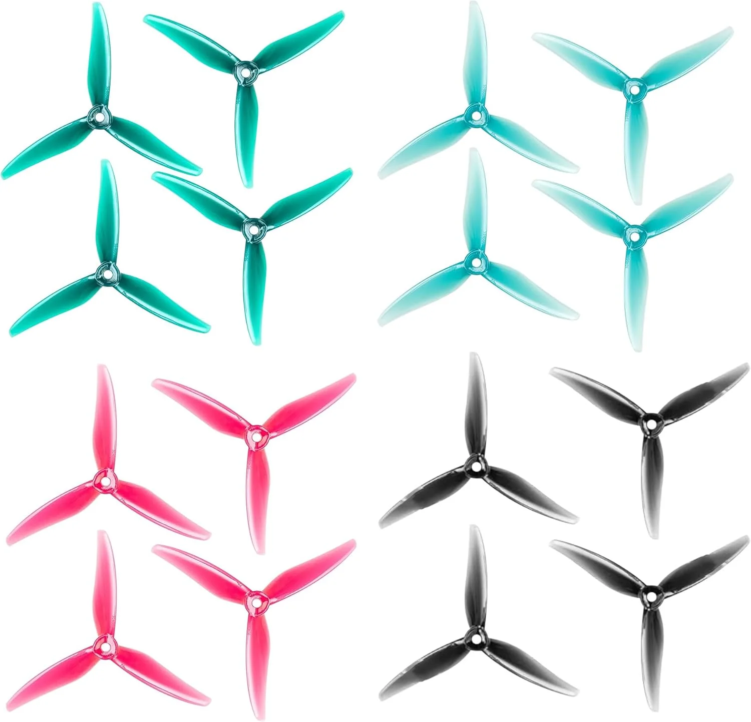 16 عدد پروانه کوادکوپتر FPV: Gemfan 51466 V2 Hurricane MCK سه پره 5 اینچی برای مسابقات FPV Freestyle 4S 6S، 8 عدد CW 8 عدد CCW