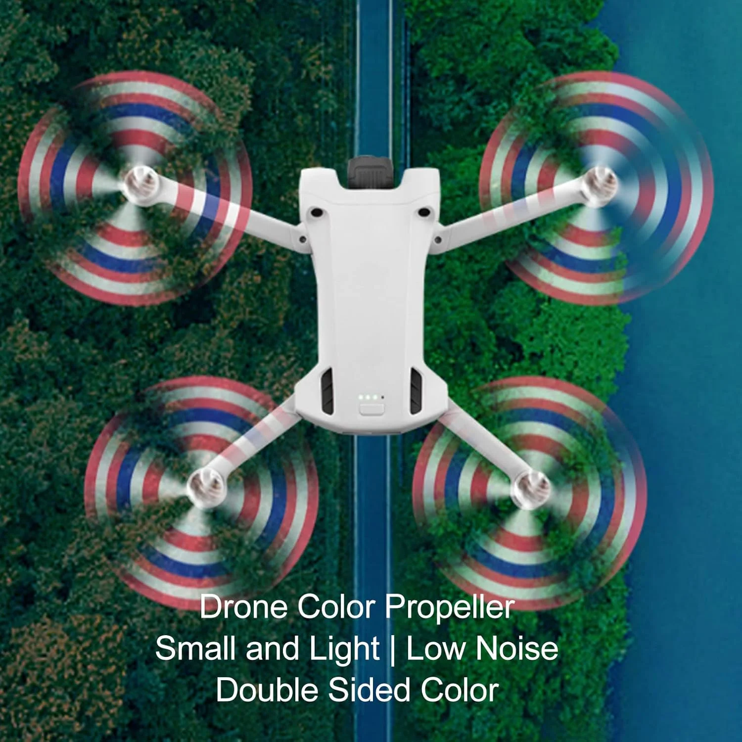 پروانه های پهپاد عمومی، 2 جفت پایدار با نصب و جداسازی آسان، لوازم جانبی بی صدای پهپاد (قرمز، آبی، سفید)